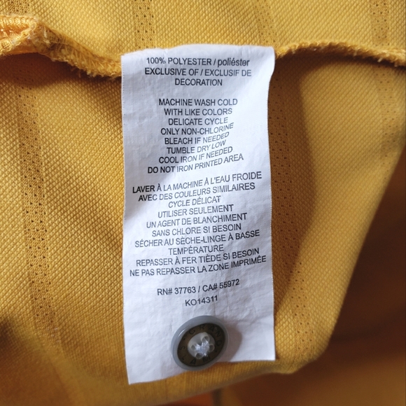 Grand Slam Performance Golf Polo Men's XXL Yellow Airflow Short Sleeve Shirt - Picture 8 of 10